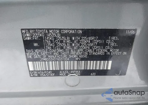 2007 Toyota Rav4 from USA, damaged, VIN JTMBD33V076031004